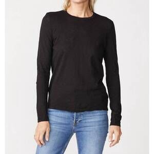 NEW STATESIDE supima slub jersey long sleeve top in black
